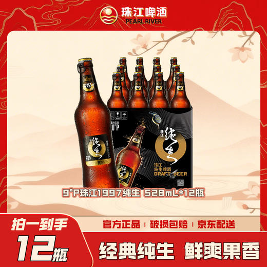 「汪苏泷代言」9度珠江纯生啤酒(1997)528ml*12瓶装 商品图0