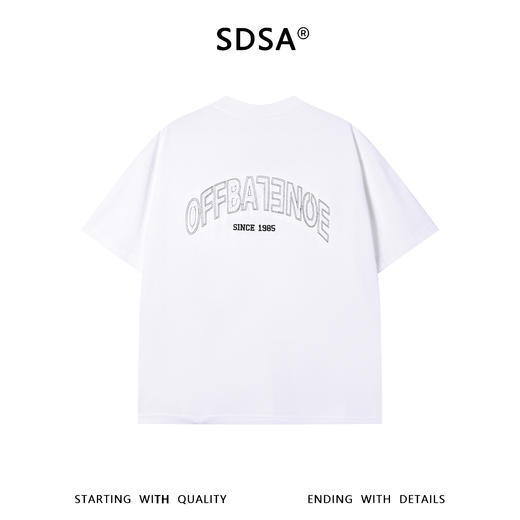 SDSA男装2026新款高贵轻奢极简风美式撞色刺绣字母圆领短袖T恤潮 商品图4
