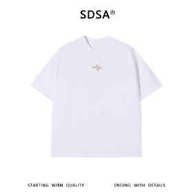 SDSA男装2026新款高贵轻奢小众设计小星芒印花圆领短袖T恤百搭潮