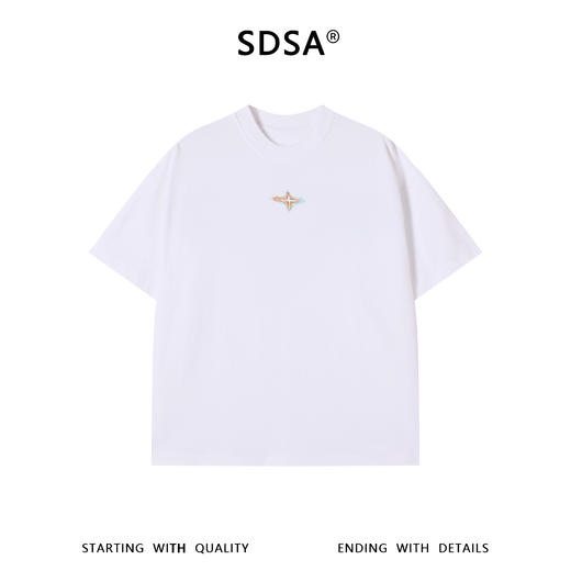 SDSA男装2026新款高贵轻奢小众设计小星芒印花圆领短袖T恤百搭潮 商品图0