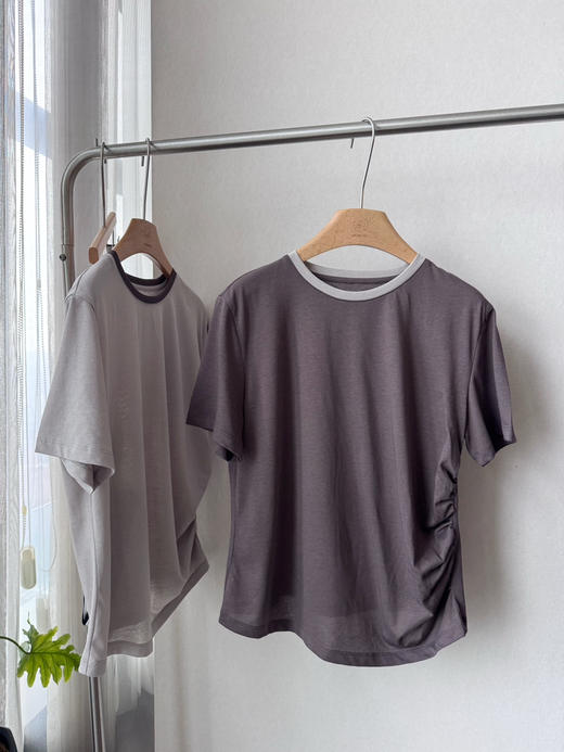 【丝麻之美】噢蜜ooomeooo腰部收褶遮肉显瘦T“送真丝丝巾” 商品图14