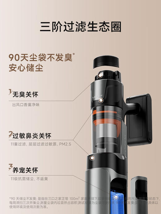 UWANT【国货吸尘器NO.1】友望吸尘器V400Pro家用无线大吸力自集尘【仿生手自清洁】强力车用手持 商品图6