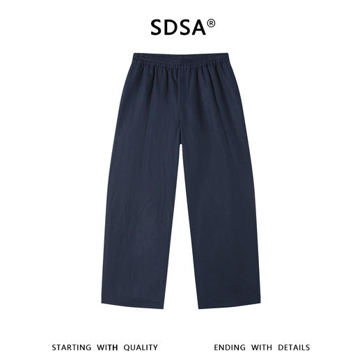 SDSA男装2026新款高贵轻奢简约纯色亚麻休闲裤百搭透气舒适裤子 商品图0
