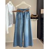 【秒杀】高腰猫须阔腿牛仔裤女2026春秋季新款显瘦百搭水洗不贴腿直筒裤子 商品缩略图0