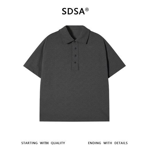 SDSA男装2026新款高贵轻奢老钱风商务肌理感纽扣翻领短袖T恤百搭 商品图0