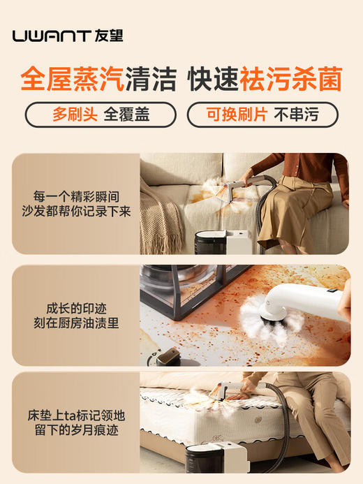 UWANT友望【旗舰】布艺清洗机洗吸一体机全屋家用地毯沙发床垫招财猫Y200steam多功能蒸汽清洁机 招财猫Steam 商品图1