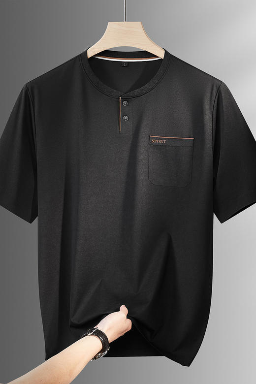 【DPF】大依优型大码男装夏季圆领短袖透气商务休闲百搭上衣T恤男士半袖 商品图5