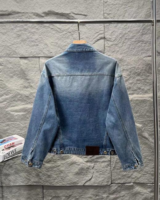 F040712春夏季新款复古水洗牛仔字母贴布绣拼色牛仔夹克长袖外套 商品图1