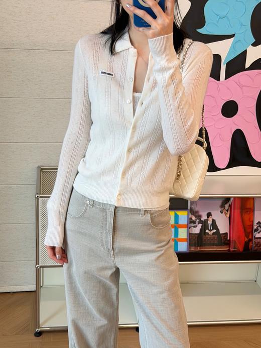 缪缪 最新款 米白色长袖针织开衫 商品图4