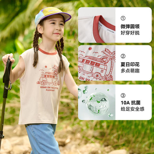 【10A抗菌】棉花堂夏款印花趣点儿童无袖T恤-- FD61140 商品图3