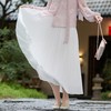 西子/栀子花开仿麻扇形复古百搭白色百褶松紧伞裙半裙/BQTJ1121 商品缩略图3
