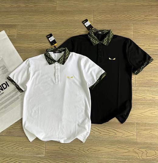 F040719夏季新款小怪兽三粒扣胸前刺绣双重水洗珠地棉网眼翻领POLO衫短袖 商品图0