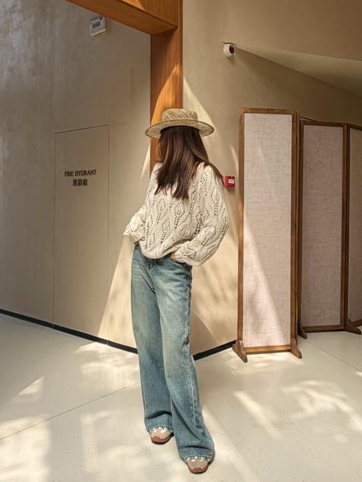 2604204    烫钻点缀 直筒牛仔裤 商品图2