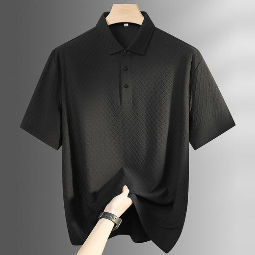 【DPF】大依优型大码男装夏季暗纹提花短袖POLO衫商务休闲棉质上衣T恤 商品图3