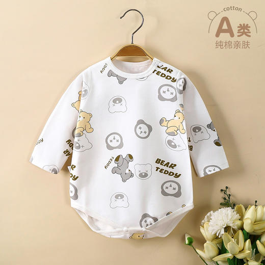 【49.9元任选2件】婴童新生儿纯棉衣服春夏款婴儿服装无骨包屁衣宝宝连体衣三角爬服聚 商品图5