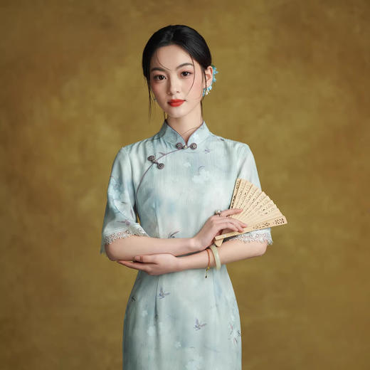 优雅复古高级感年轻款花花旗袍改良新中式国风长款旗袍2839 商品图0