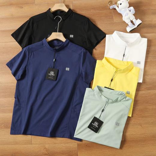 F040743户外男生休闲百搭速干吸湿运动半拉链POLO衫 商品图0