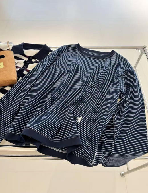 YW2596蓝白条薄款长袖T 商品图5