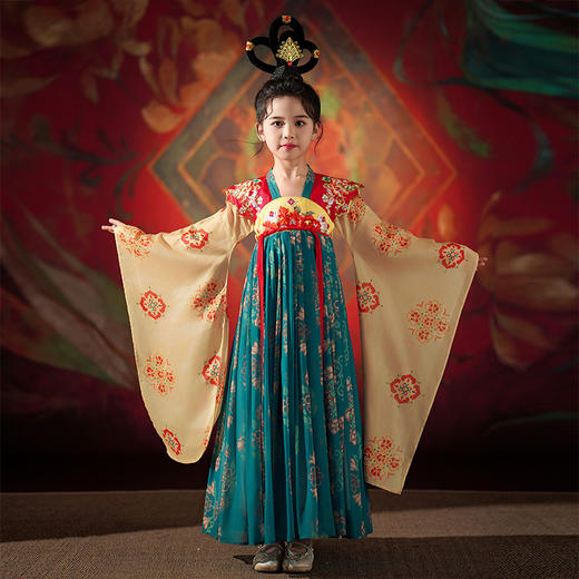 【团购】【瑶卿】苏城纪敦煌系列女童襦裙汉服SL3095（长袖） 商品图0