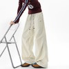 F040748夏季新款日常通勤松紧腰撞色抽绳褶皱工装裤 商品缩略图8