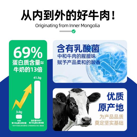【乳酸菌发酵】蒙味传奇 风干牛肉干原味100g*2袋 商品图1