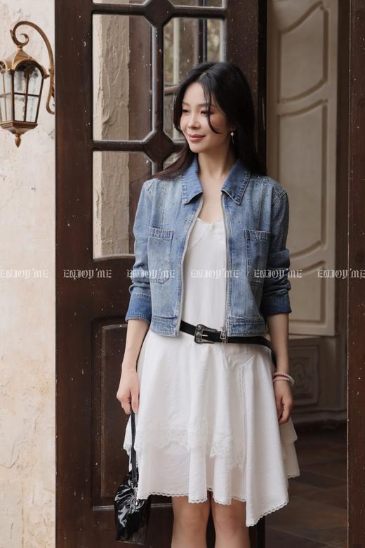 【门店同款】ENJOY夏季翻领烫钻牛仔外套 170594526 商品图3