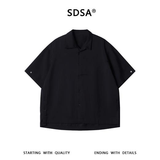 SDSA男装2026新款高贵轻奢潮牌高街侧按扣短袖宽松垂感衬衫 商品图0
