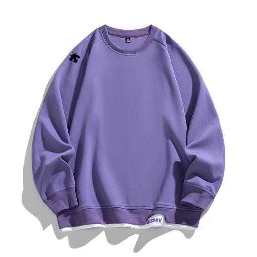 F040729春夏季新款螺纹拼接运动休闲百搭套头圆领男女同款长袖卫衣 商品图4