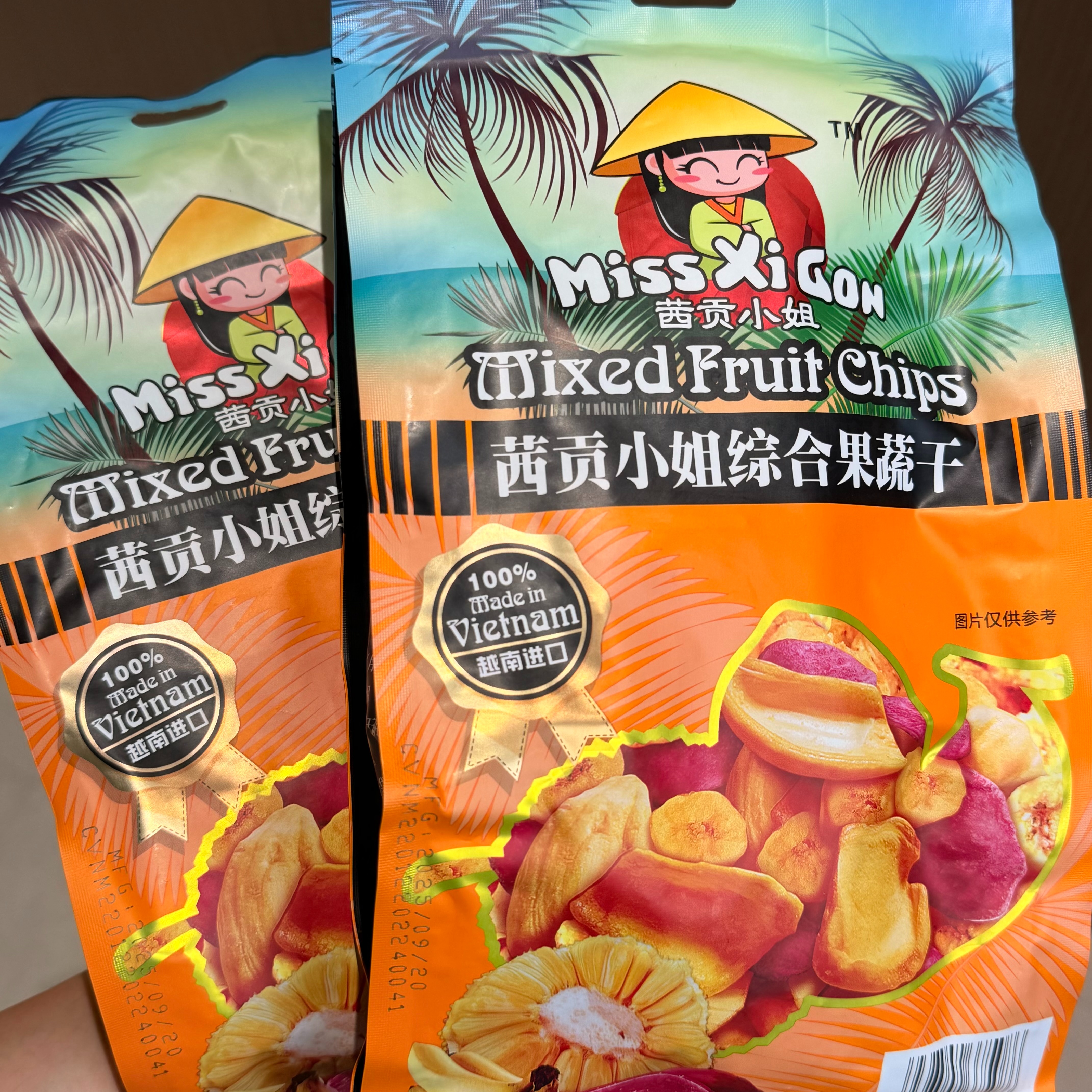 每一片都是自然甜脆【茜贡小姐综合果蔬干】到手3大袋💰29.9‼️越南直采，阳光的味道！富含维生素C和膳食纤维～✅来自越南西贡优质果园，人工精选饱满果肉