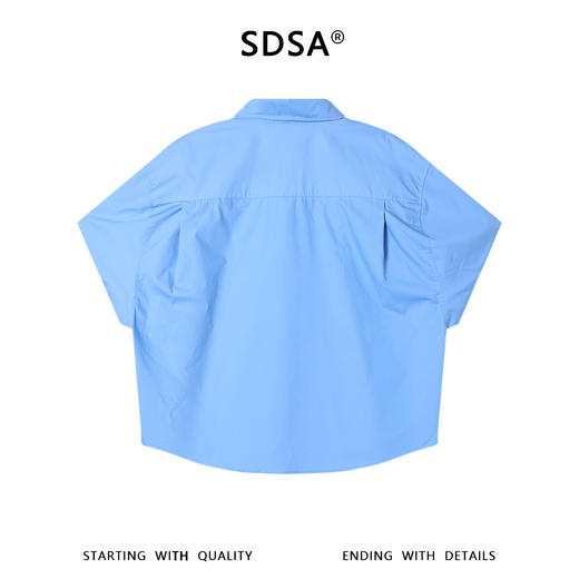 SDSA男装2026新款高贵轻奢潮牌刺绣字母纯色短袖衬衫百搭宽松上衣 商品图3