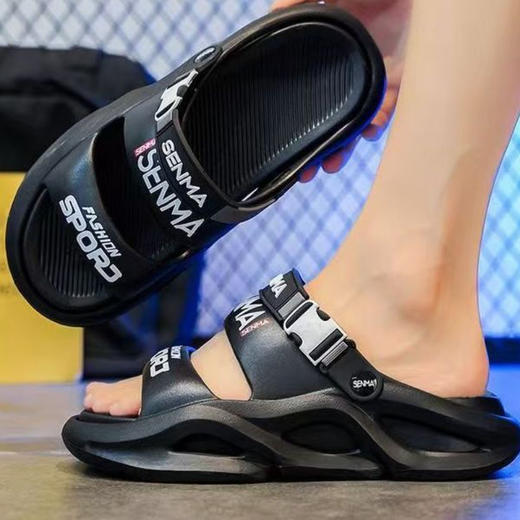 【Q弹气垫般的柔软】夏季多巴胺加厚外穿防滑防臭凉拖鞋情侣运动休闲两用沙滩鞋。ri 商品图3