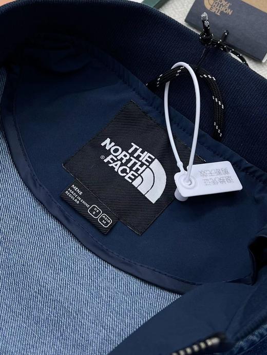 F040742创新拼接情侣款假两件宽松高街棒球领牛仔夹克外套 商品图13