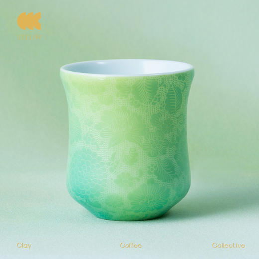 CCCLAY "工"系列 扒花新工艺 薄荷蕾丝 ccc咖啡杯 陶瓷咖啡品鉴杯竞赛杯 手工陶瓷 商品图2