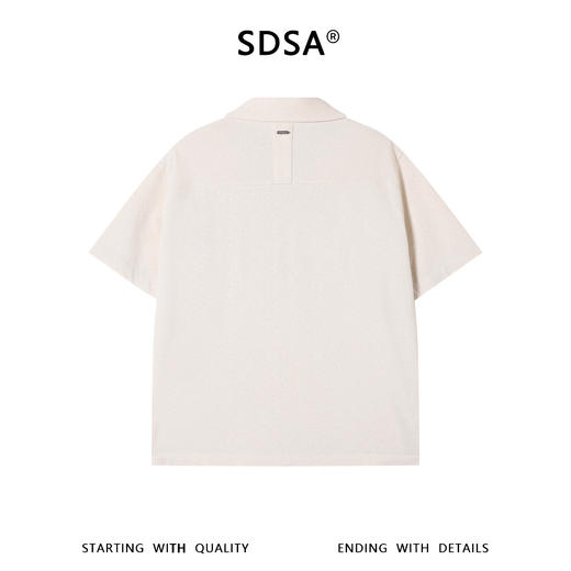 SDSA男装2026新款高贵轻奢老钱风商务肌理感纽扣翻领短袖T恤百搭 商品图4