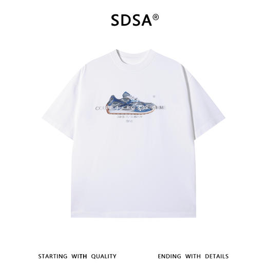 SDSA男装2026新款高贵轻奢简约运动鞋字母印花圆领短袖T恤百搭 商品图0