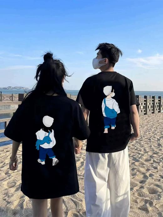YW买手优选-情侣款100%棉爱心CP字母T恤出游穿搭超火上衣短袖171395203【预售3-5天发货】 商品图12