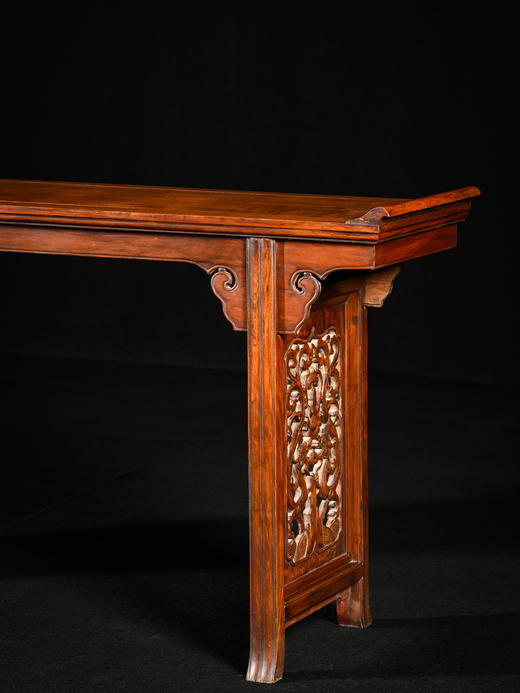 清	黄花梨夹头榫如意云纹独板翘头案 商品图1