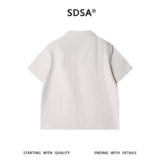 SDSA男装2026新款高贵轻奢简约刺绣字母小V翻领短袖T恤百搭上衣 商品图4