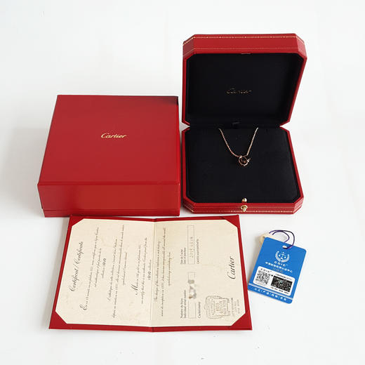 【95新】Cartier卡地亚LOVE系列B7212300玫瑰金双环LOVE项链 链长约44cm女士260326NJT26 商品图1
