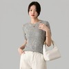 星辰摇曳~圆领亮片正肩百搭短袖女天丝亚麻针织衫休闲宽松KSM7211 商品缩略图3