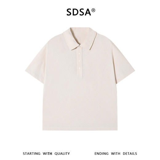 SDSA男装2026新款高贵轻奢老钱风商务肌理感纽扣翻领短袖T恤百搭 商品图0