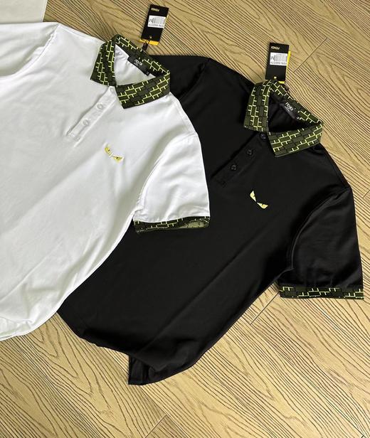 F040719夏季新款小怪兽三粒扣胸前刺绣双重水洗珠地棉网眼翻领POLO衫短袖 商品图3