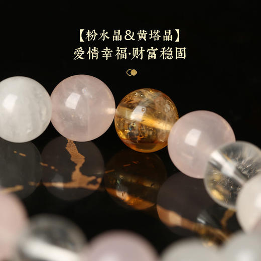 【祈愿吉品】粉晶黄塔晶手链姻缘财神旺男女好百搭手链 商品图3