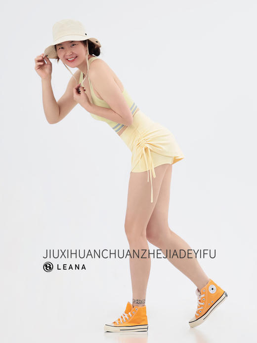 LEANA【运动短裙】假两件抽褶防走光高腰提臀跑步瑜伽健身裙NP1070 商品图10