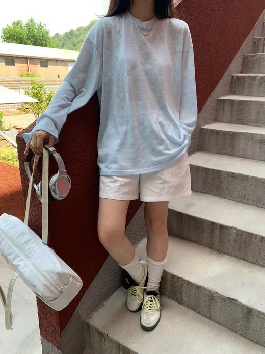 爆款3-7天发货！isabelle marran法式莱赛尔氧气薄荷蓝面膜T恤JS3693017 商品图1