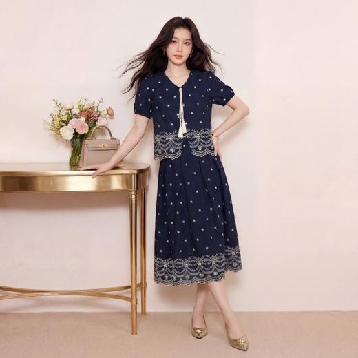 奢姿大码女装2026夏季系带流苏V领两件套胖妹妹花边时尚轻奢套装9962936009 商品图3
