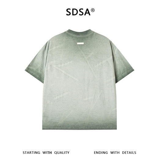 SDSA男装2026新款高贵轻奢港风复古渐变肌理感圆领短袖T恤百搭 商品图4