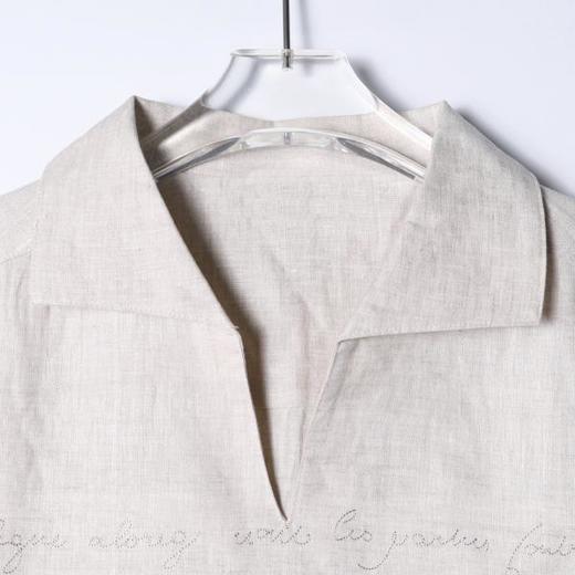 SDSA男装2026新款高贵轻奢简约刺绣字母小V翻领短袖T恤百搭上衣 商品图1