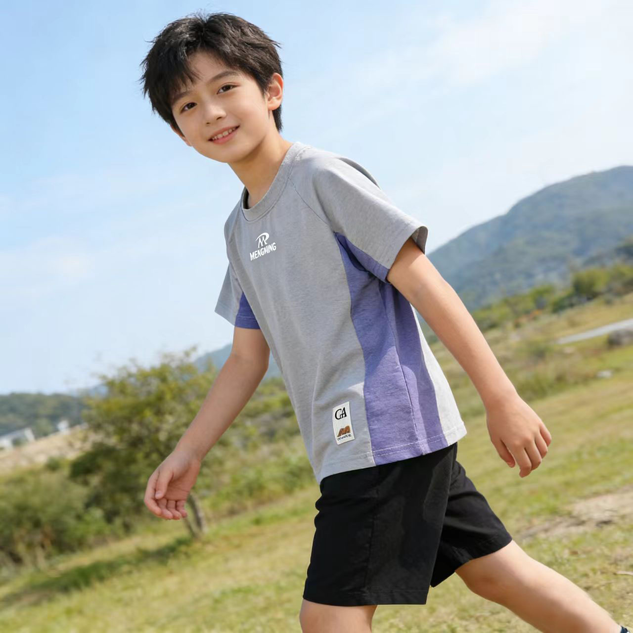 【4色男女款】Amilife宣纸拼接炫彩短袖