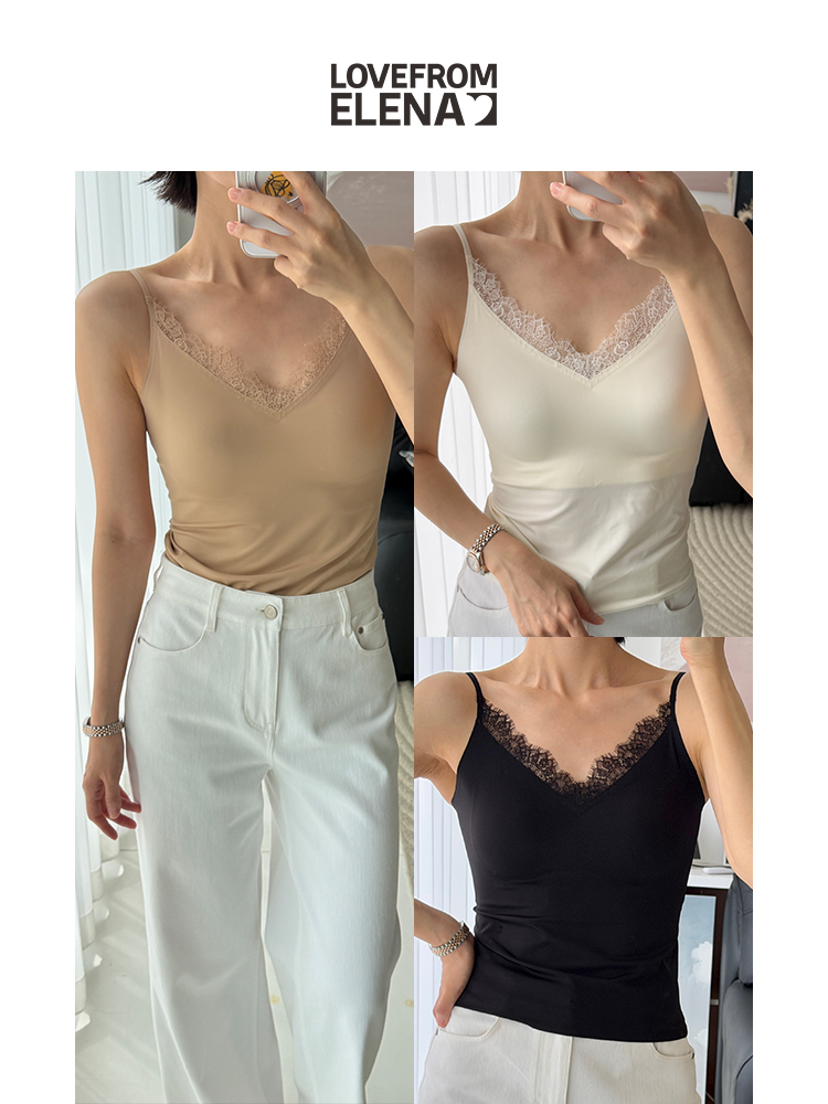 「工厂团购上新」 春夏蕾丝边百搭吊带背心 自带胸垫